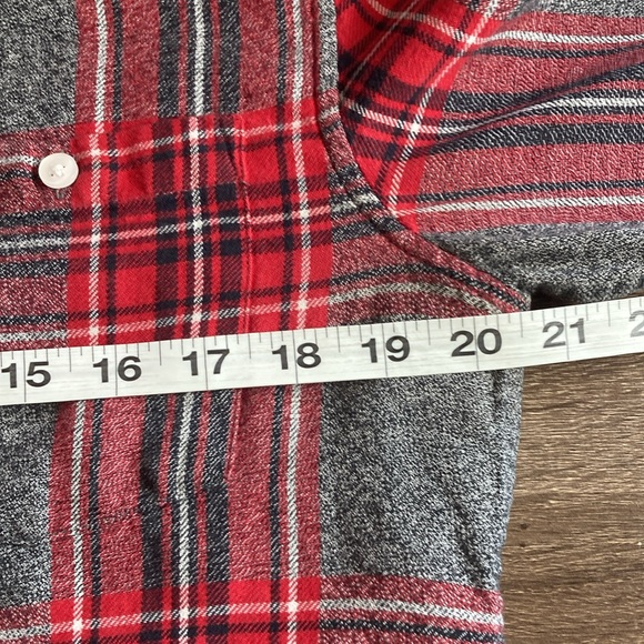 Mens EUC TOPMAN Red Flannel Button Down Shirt Medium - Picture 5 of 7